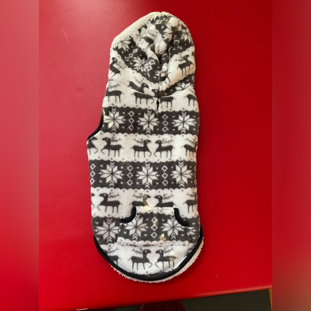 Holiday Dog Fleece with Reindeer Print
